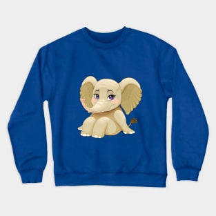 Baby elephant with cute eyes Crewneck Sweatshirt